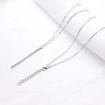 Simple long Stick Pendant Necklaces metal long Chain strip choker collana Kolye Bijoux Collares Mujer gargantilha Collier Femme